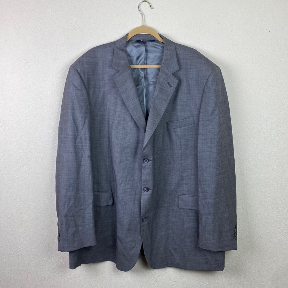 Stafford | Men's Gray Three-Button Wool Blazer Sportcoat 52L